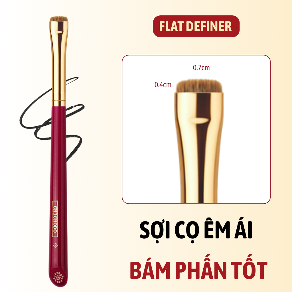 Cọ Kẻ Mắt/Vẽ Bọng Mắt/Kẻ Mày CHICHODO Flat Definer Brush C133